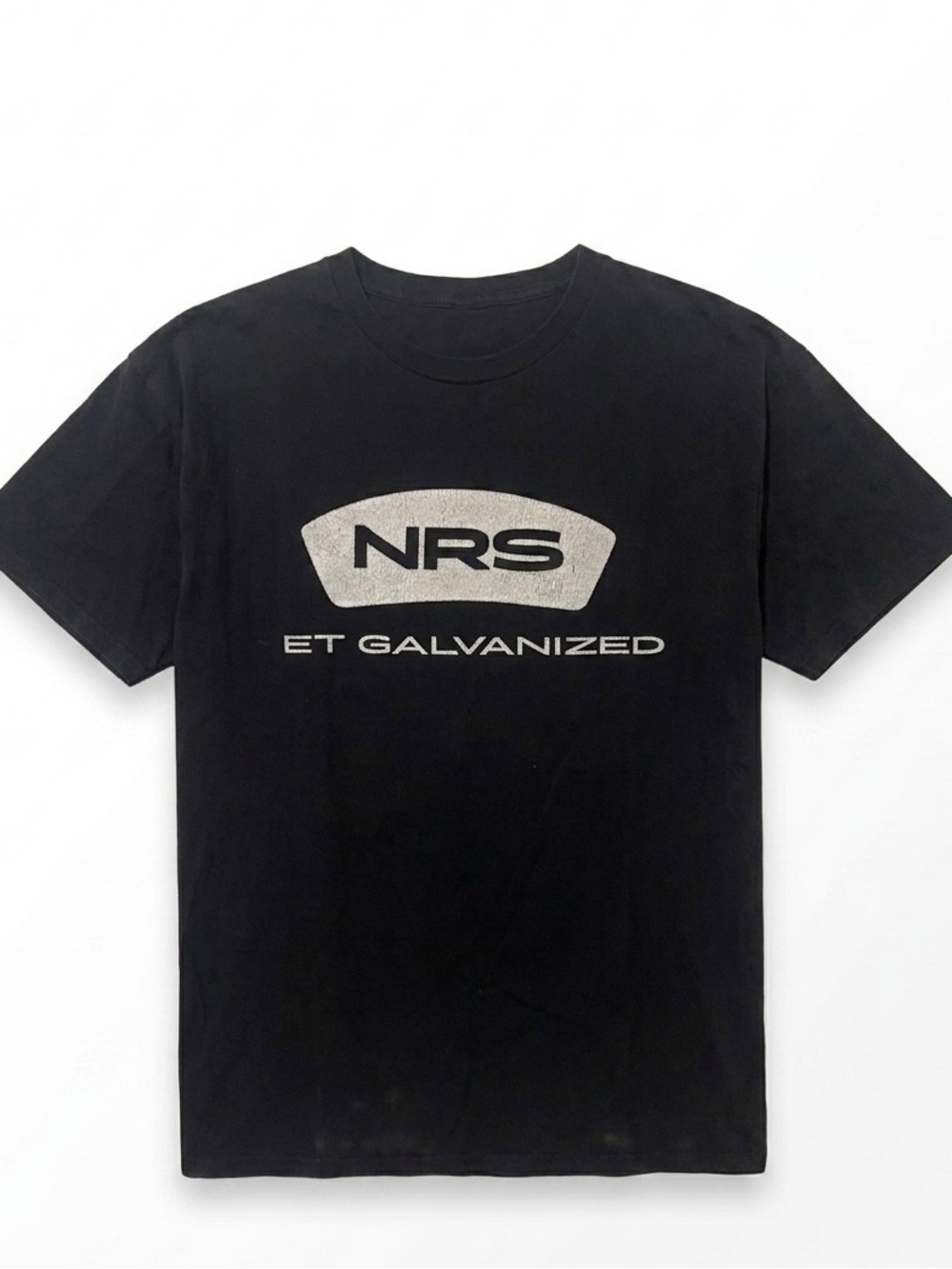 Vintage 100% Cotton Black Logo Short-Sleeve Men's Shirt